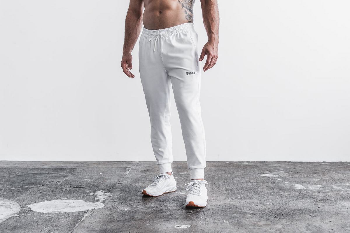 Nobull Men's Joggers White | Australia (RN9861)